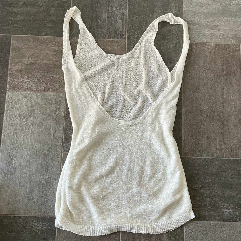 Backless White Sleeveless Knit Dress/Coverup